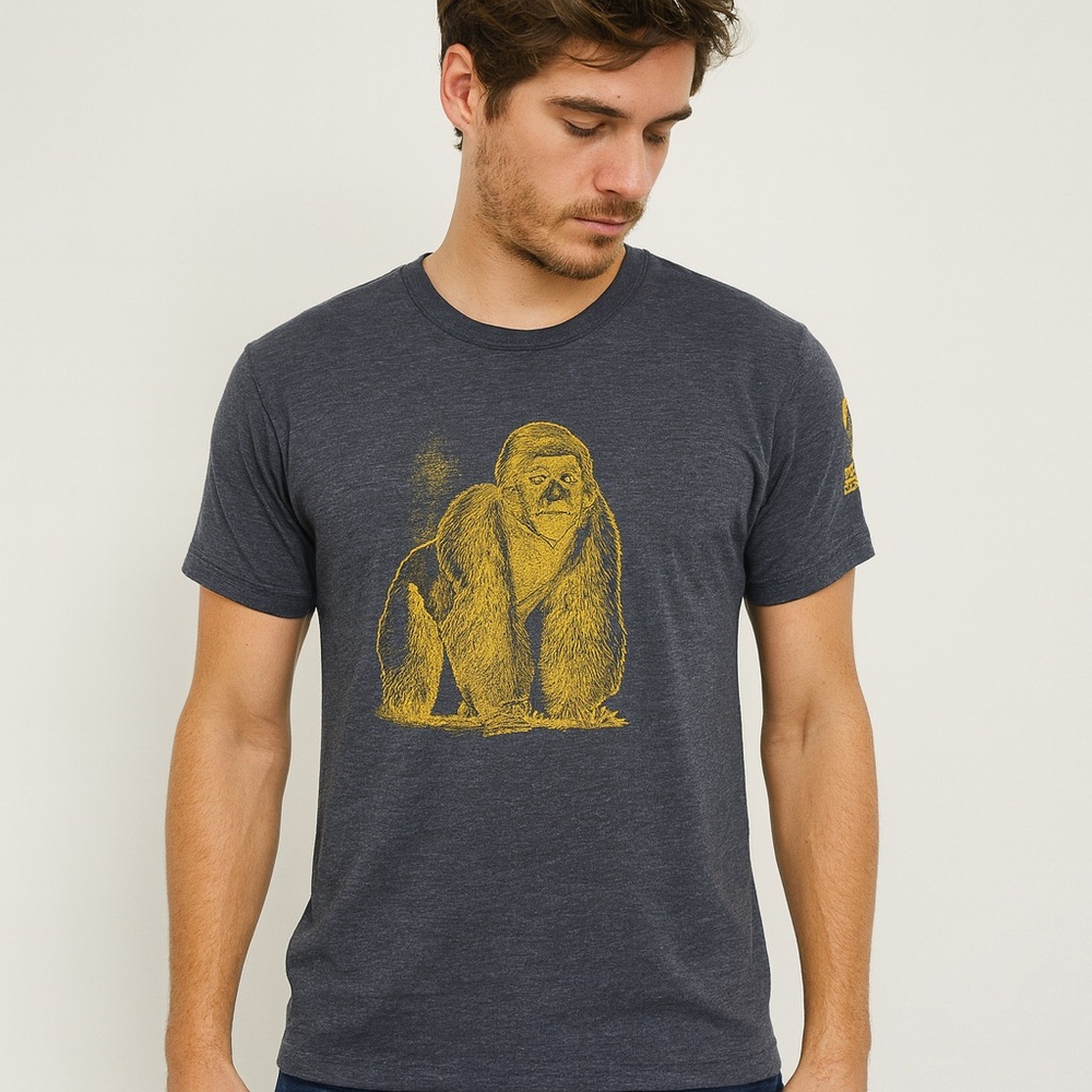 Men's Small Gray Conservation Gorilla Graphic Tee Recover Every Being‎ Eco